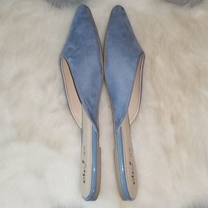Powder blue slide flats